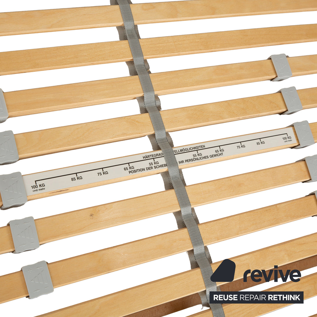 Lit en bois Ligne Roset, blanc/gris foncé, 140 x 200 cm