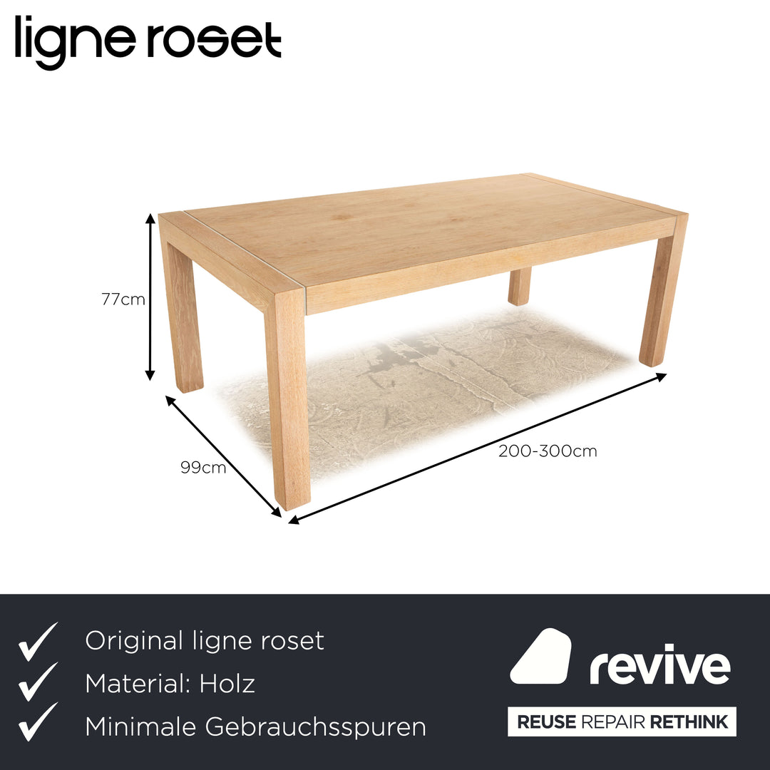 ligne roset wooden dining table brown extendable 200/270 x 75 x 100cm