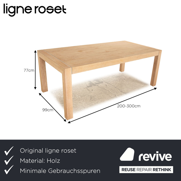 ligne roset wooden dining table brown extendable 200/270 x 75 x 100cm