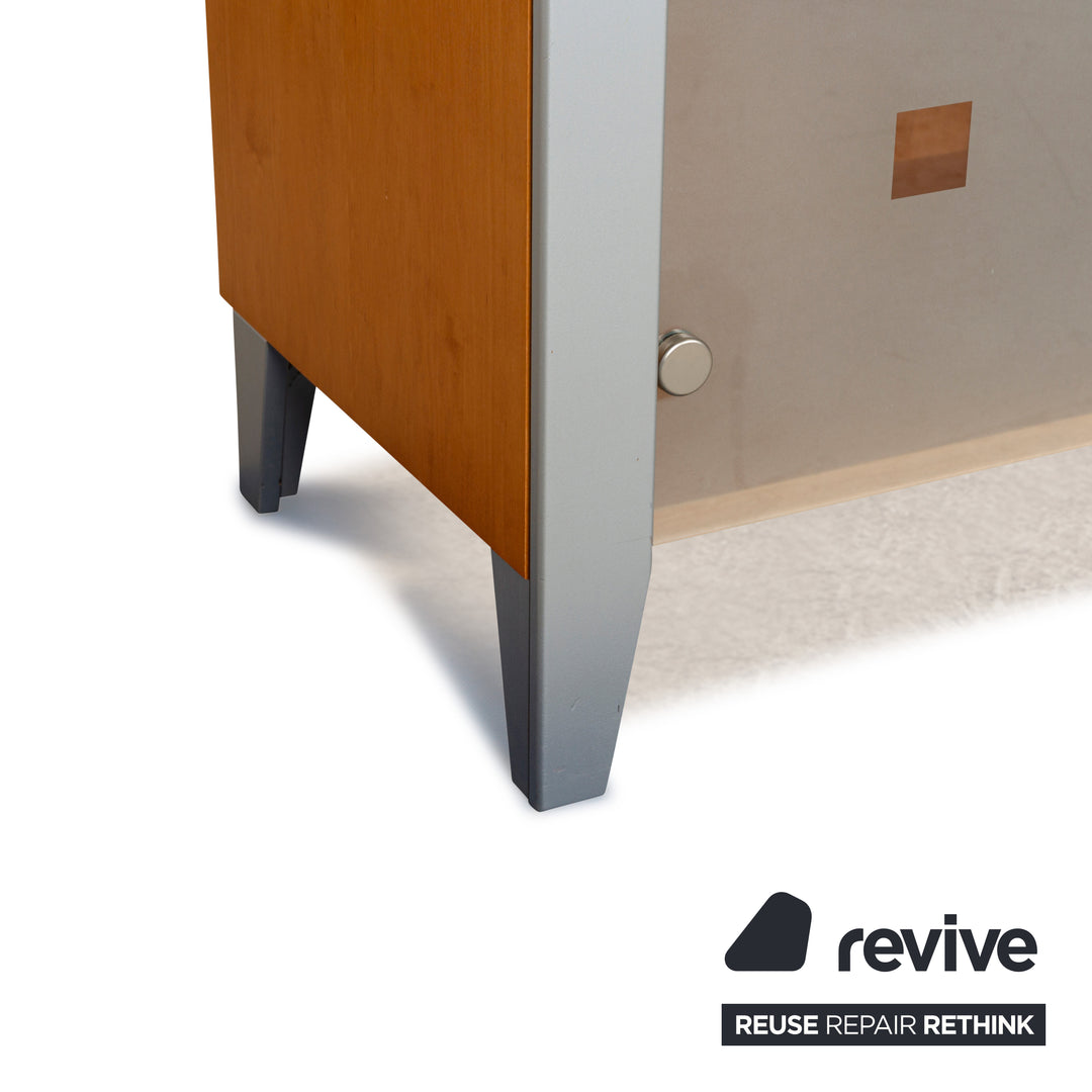 Holz Sideboard Braun Silber