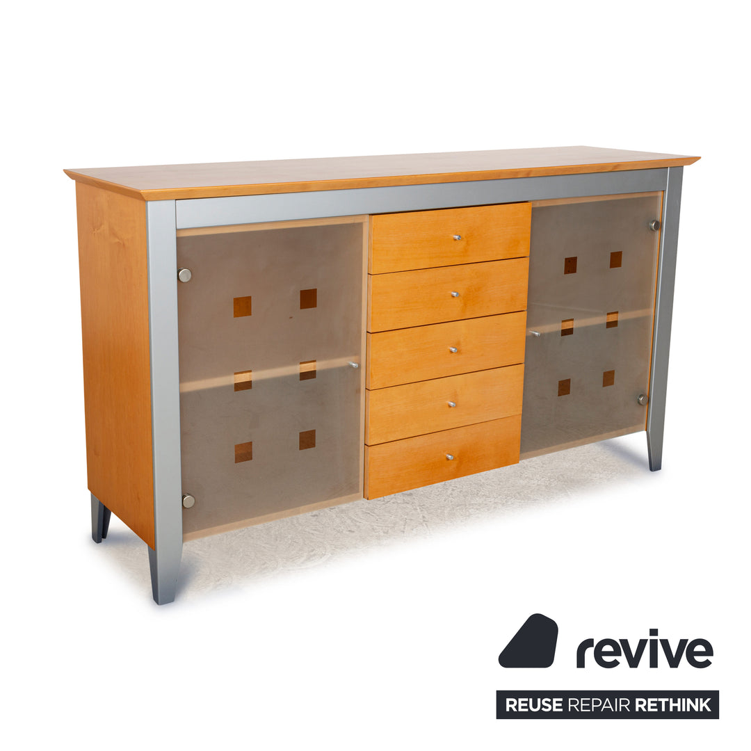 Houten dressoir bruin zilver