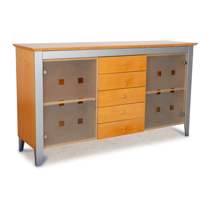 Houten dressoir bruin zilver