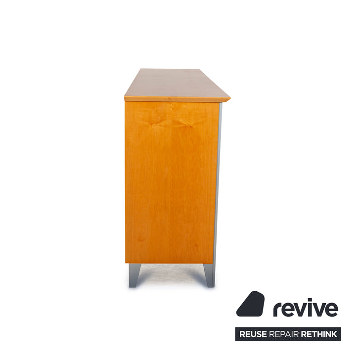 Holz Sideboard Braun Silber