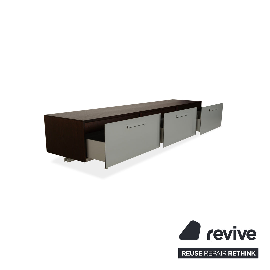 Ligne Roset Wooden Sideboard Grey Brown Lowboard