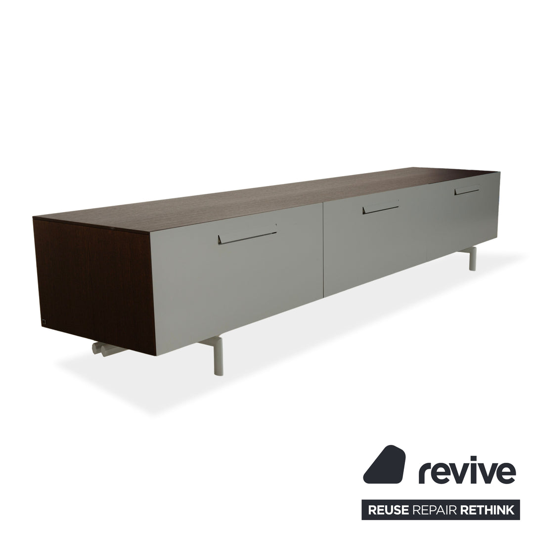 Ligne Roset Wooden Sideboard Grey Brown Lowboard