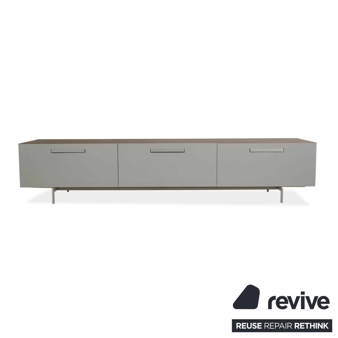 Ligne Roset houten dressoir grijs bruin lowboard