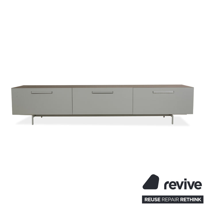 Ligne Roset houten dressoir grijs bruin lowboard