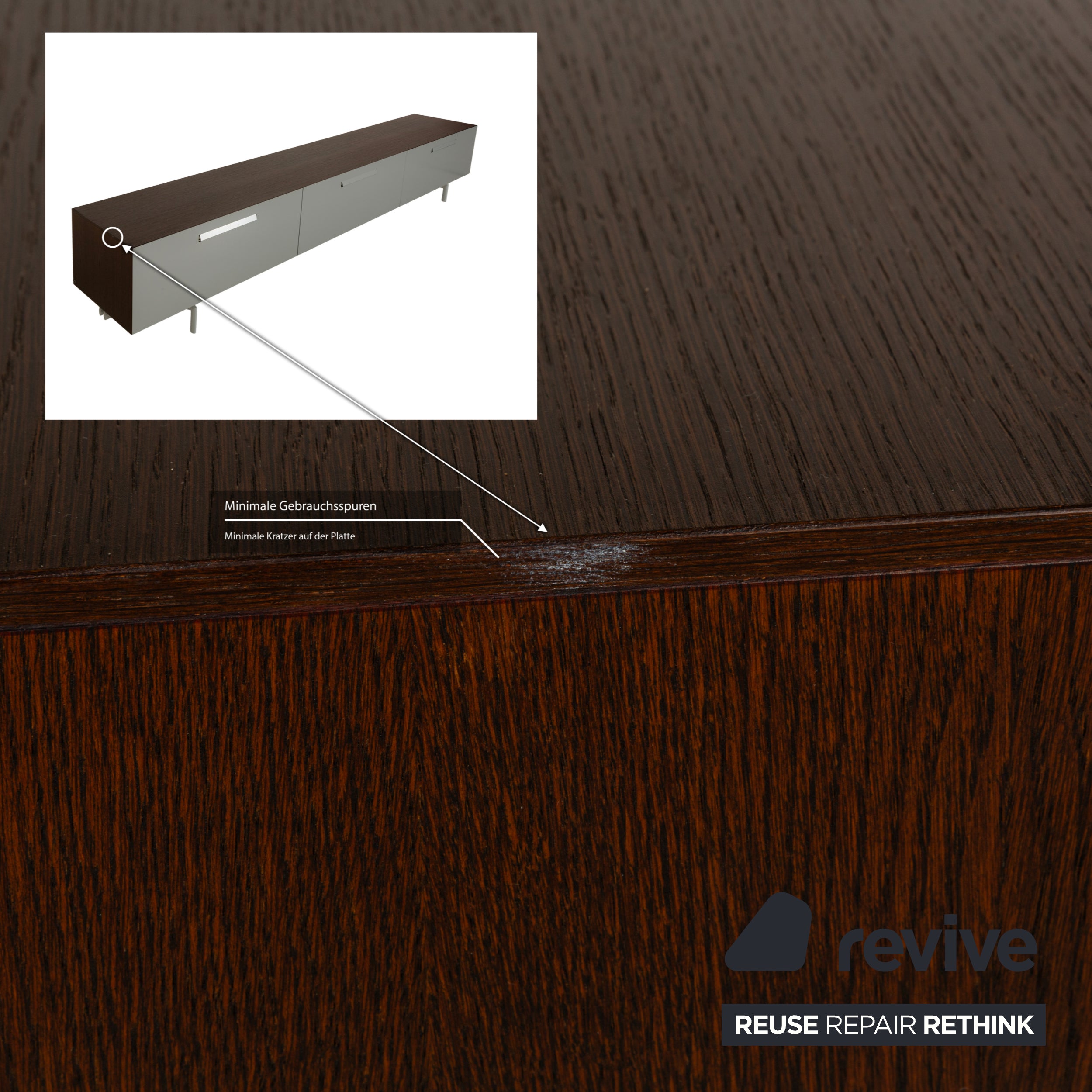 Ligne Roset Buffet en Bois Gris Marron Lowboard