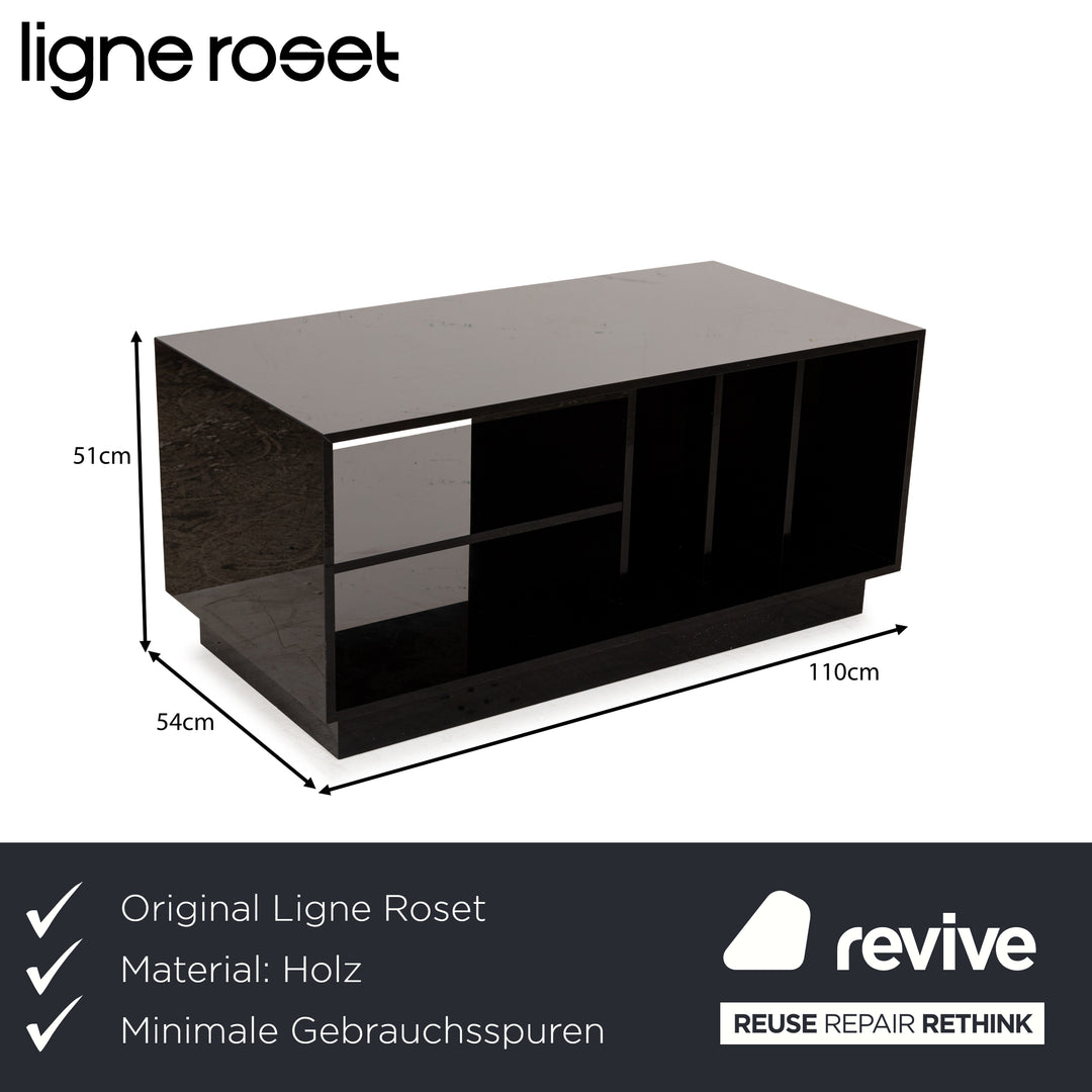 Ligne Roset Holz Sideboard Schwarz Hochglanz Lowboard