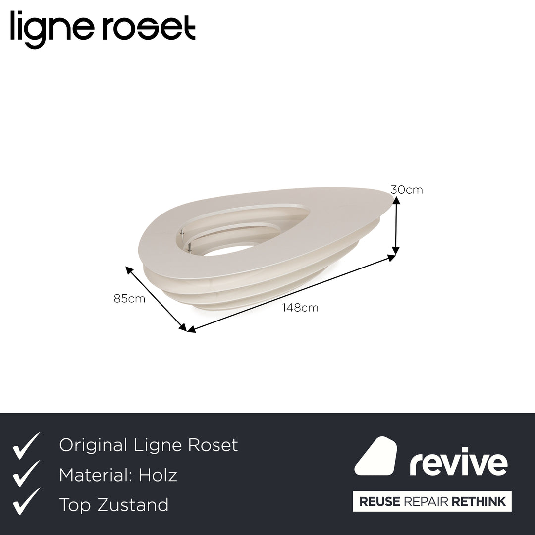 ligne roset Interstice Holz Couchtisch Weiß