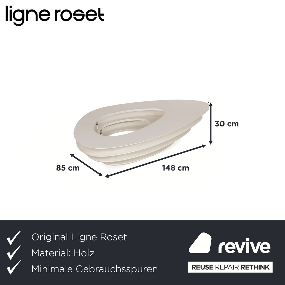 Ligne Roset Interstice wooden coffee table white