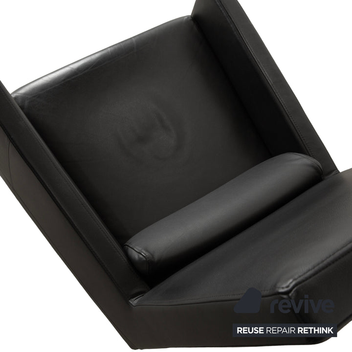 Fauteuil Jul en cuir noir Ligne Roset