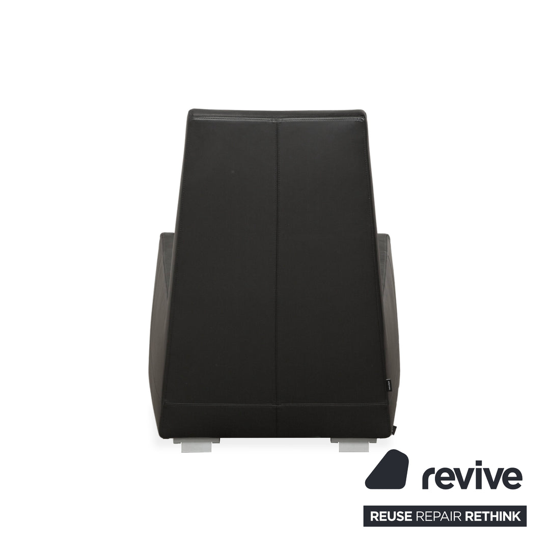 Fauteuil Jul en cuir noir Ligne Roset