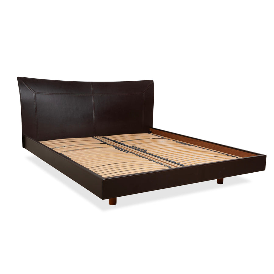 Ligne Roset Leder Bett Braun 180x200