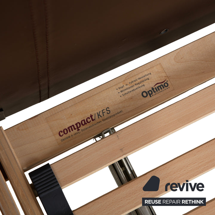 Ligne Roset Leder Bett Braun 180x200