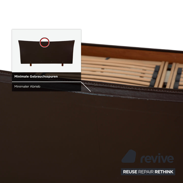 Ligne Roset Leder Bett Braun 180x200
