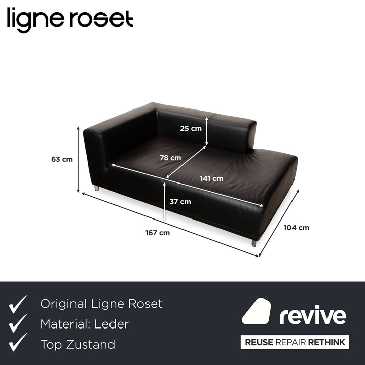 Ligne Roset Leder Liege Schwarz Daybed