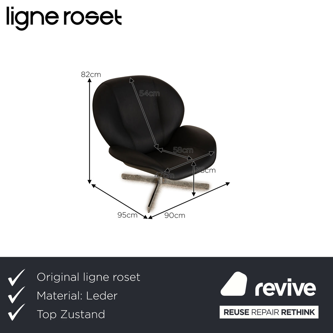 ligne roset leather armchair black manual function