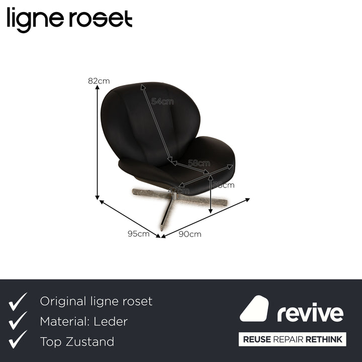 ligne roset Leder Sessel Schwarz manuelle Funktion