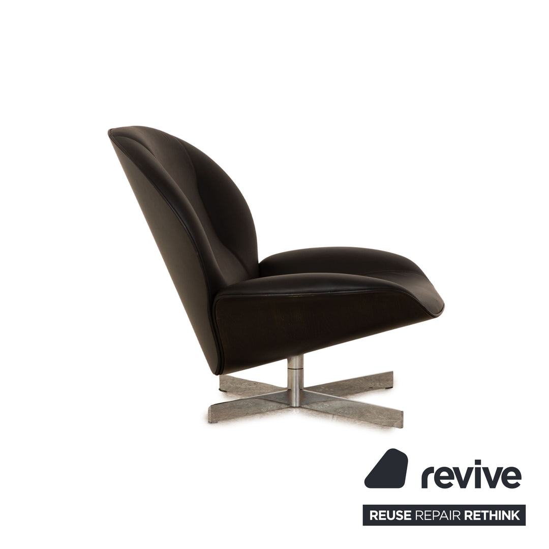 ligne roset leather armchair black manual function