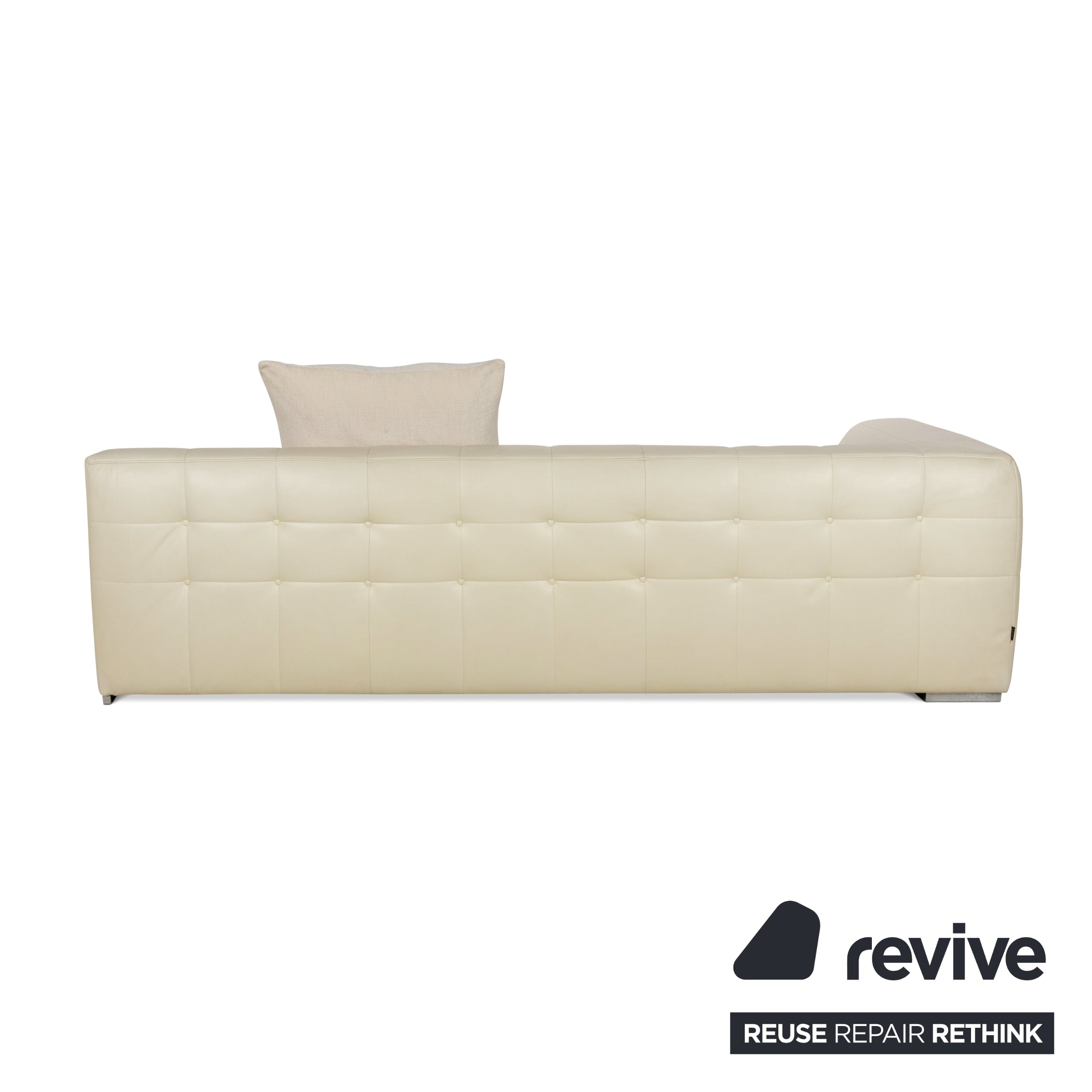 ligne roset Malhoun leather three-seater cream sofa couch