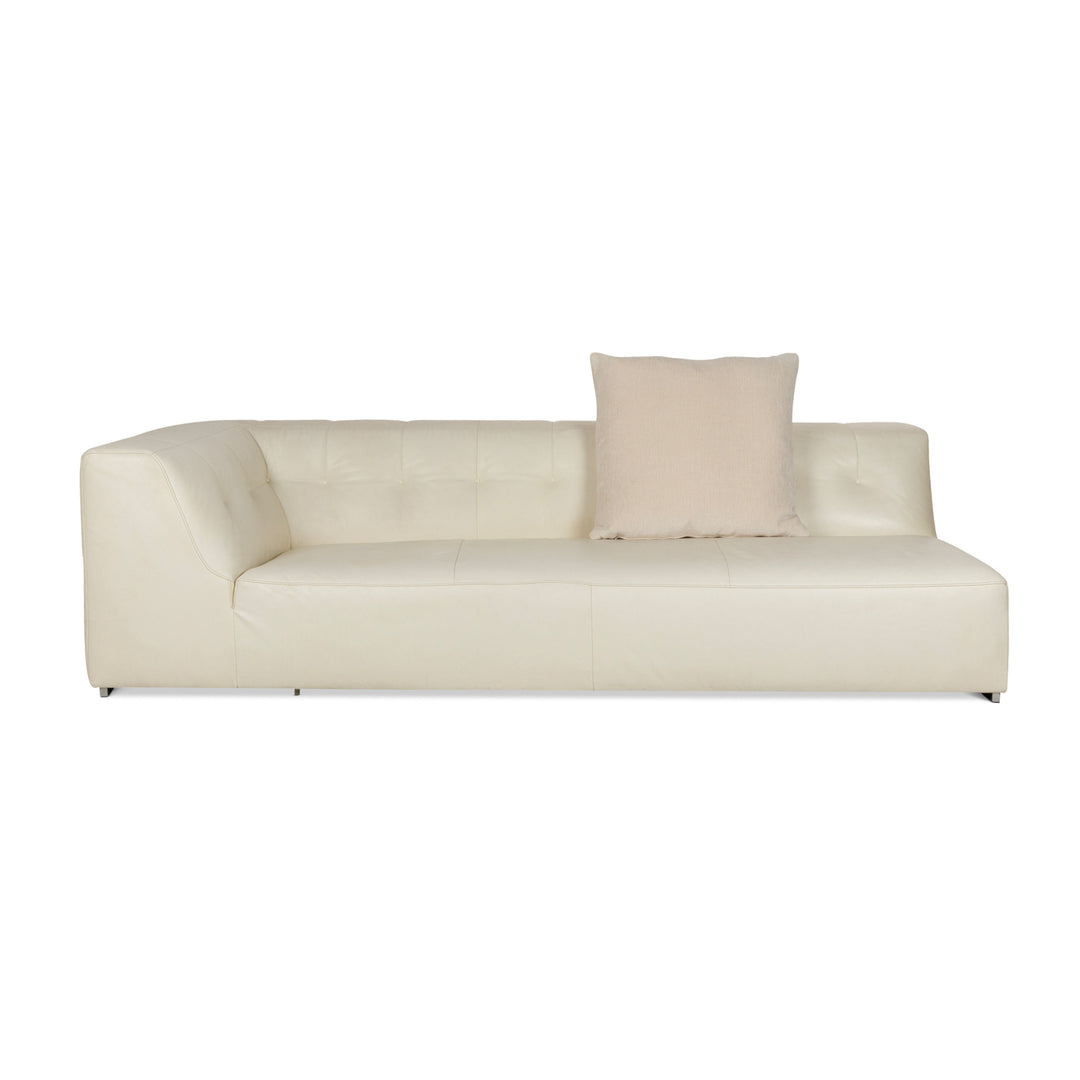 ligne roset Malhoun leather three-seater cream sofa couch