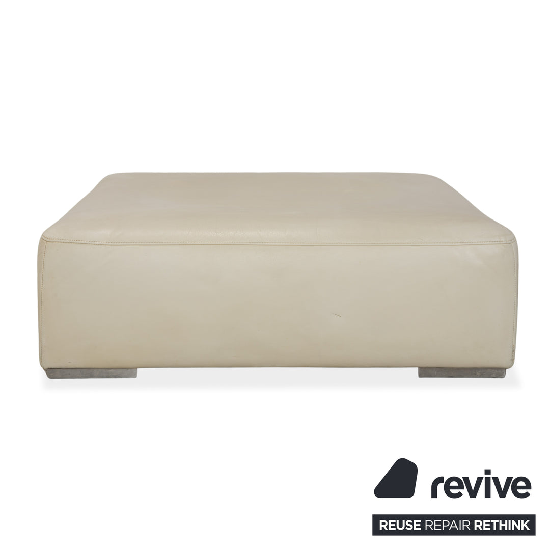 ligne roset Malhoun leather stool cream