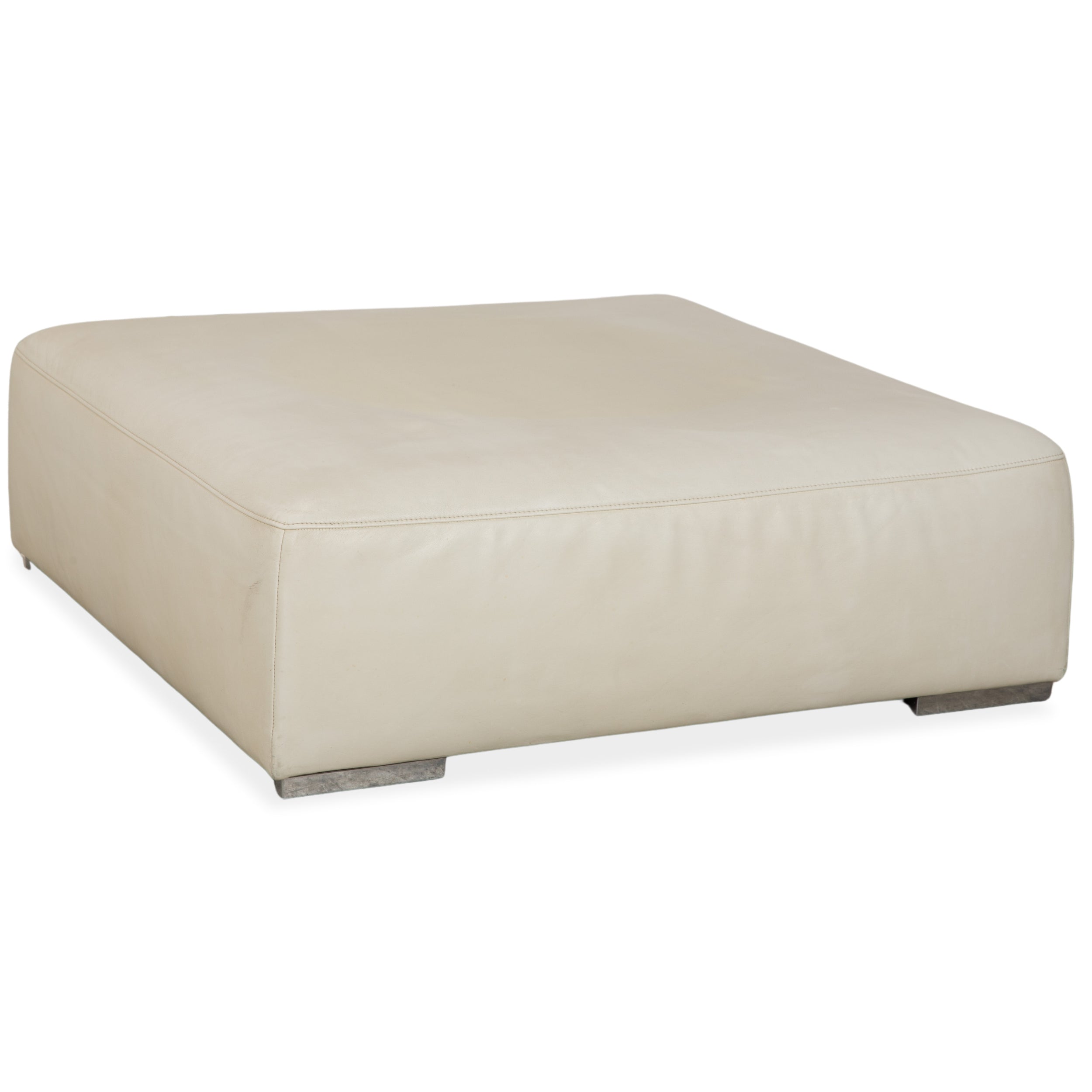 ligne roset Malhoun Leder Hocker Creme