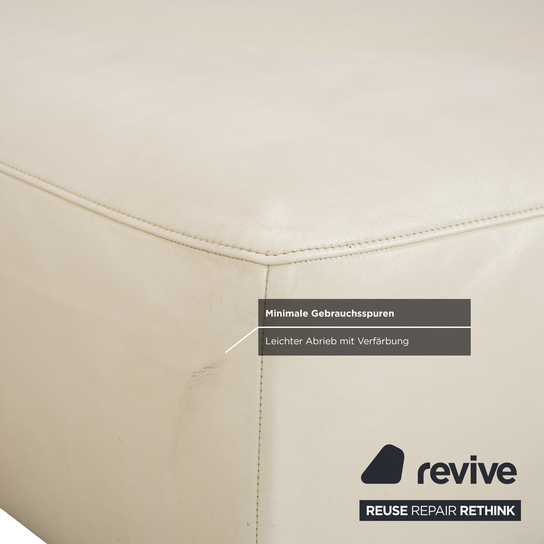 ligne roset Malhoun leather stool cream