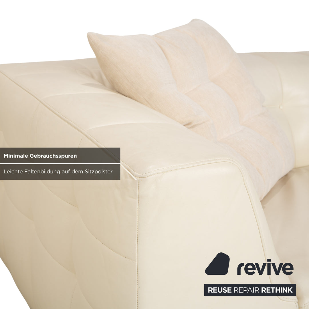 ligne roset Malhoun Leder Viersitzer Creme Sofa Couch