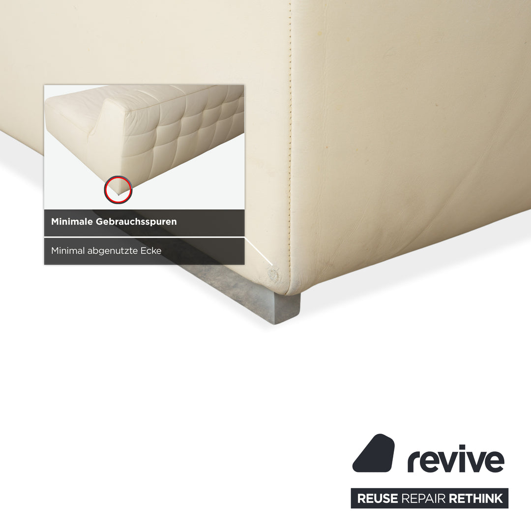 ligne roset Malhoun Leder Viersitzer Creme Sofa Couch