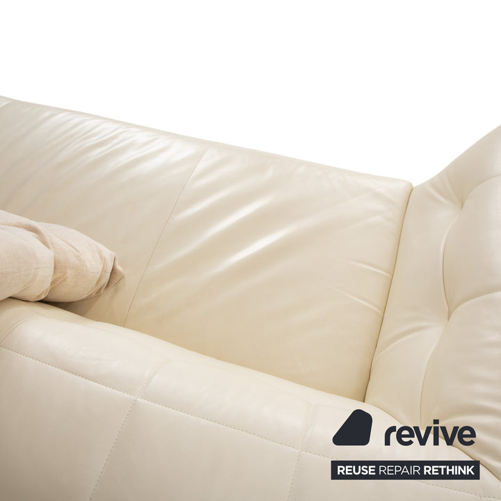 ligne roset Malhoun Leder Viersitzer Creme Sofa Couch