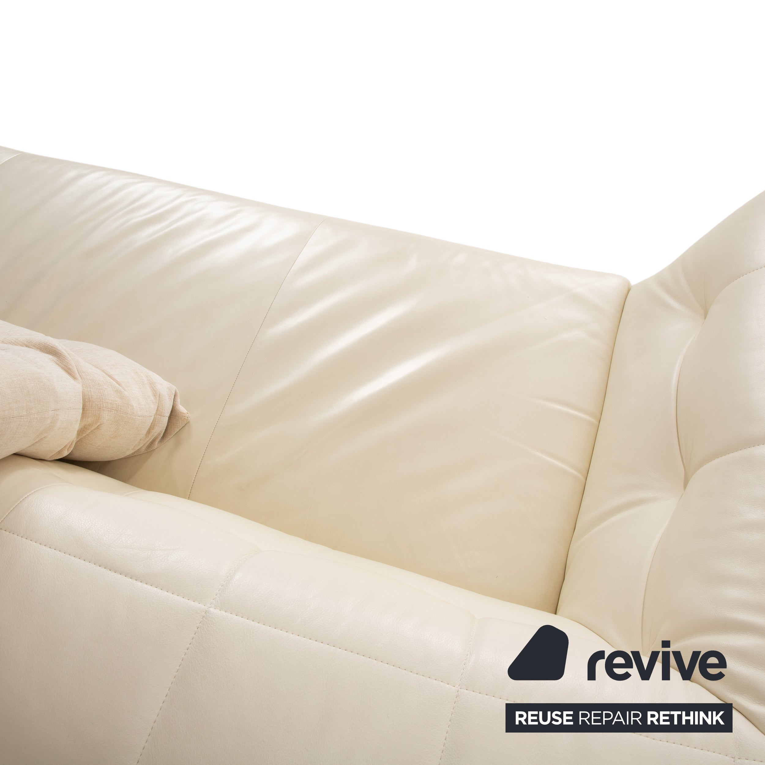 ligne roset Malhoun Leder Viersitzer Creme Sofa Couch