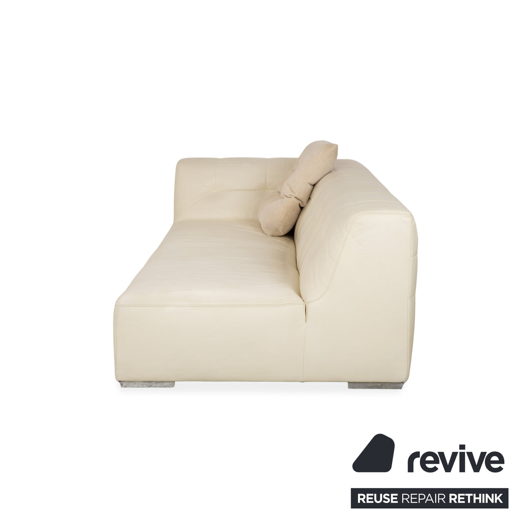 ligne roset Malhoun Leder Viersitzer Creme Sofa Couch