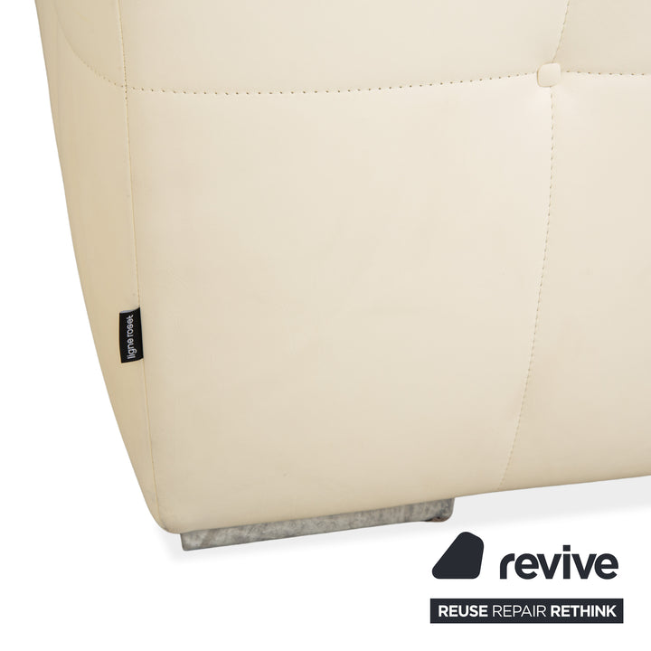 ligne roset Malhoun Leder Viersitzer Creme Sofa Couch