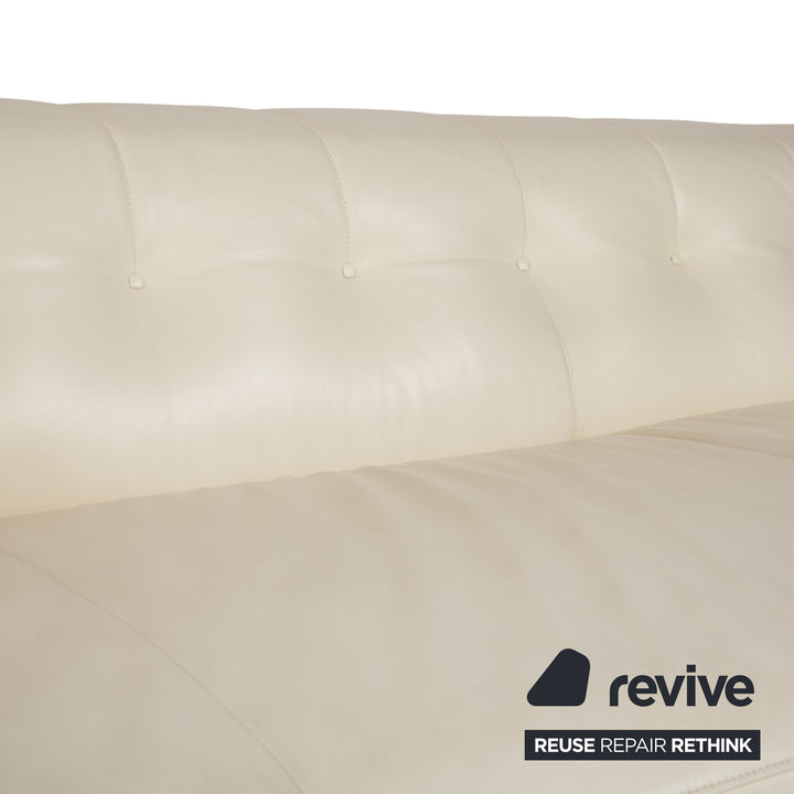 ligne roset Malhoun Leder Viersitzer Creme Sofa Couch