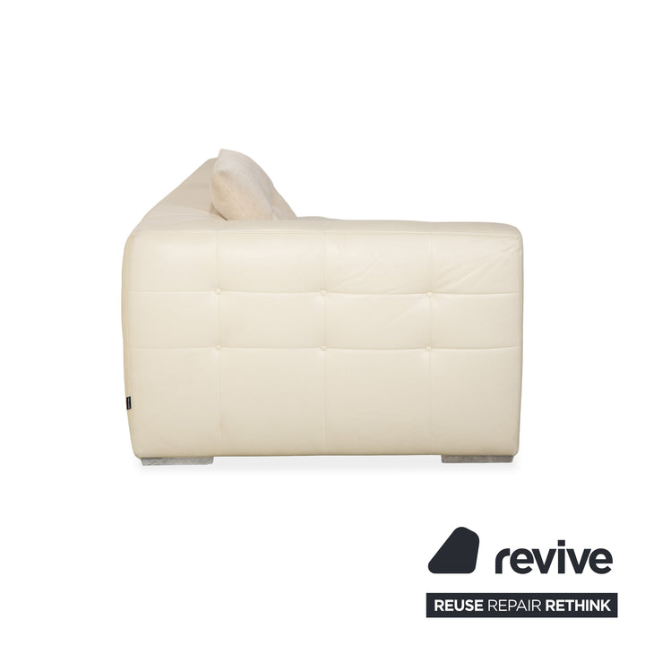 ligne roset Malhoun Leder Viersitzer Creme Sofa Couch