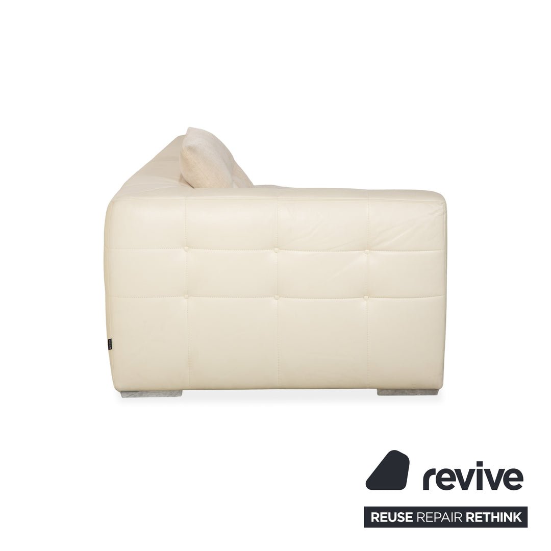 ligne roset Malhoun Leder Viersitzer Creme Sofa Couch