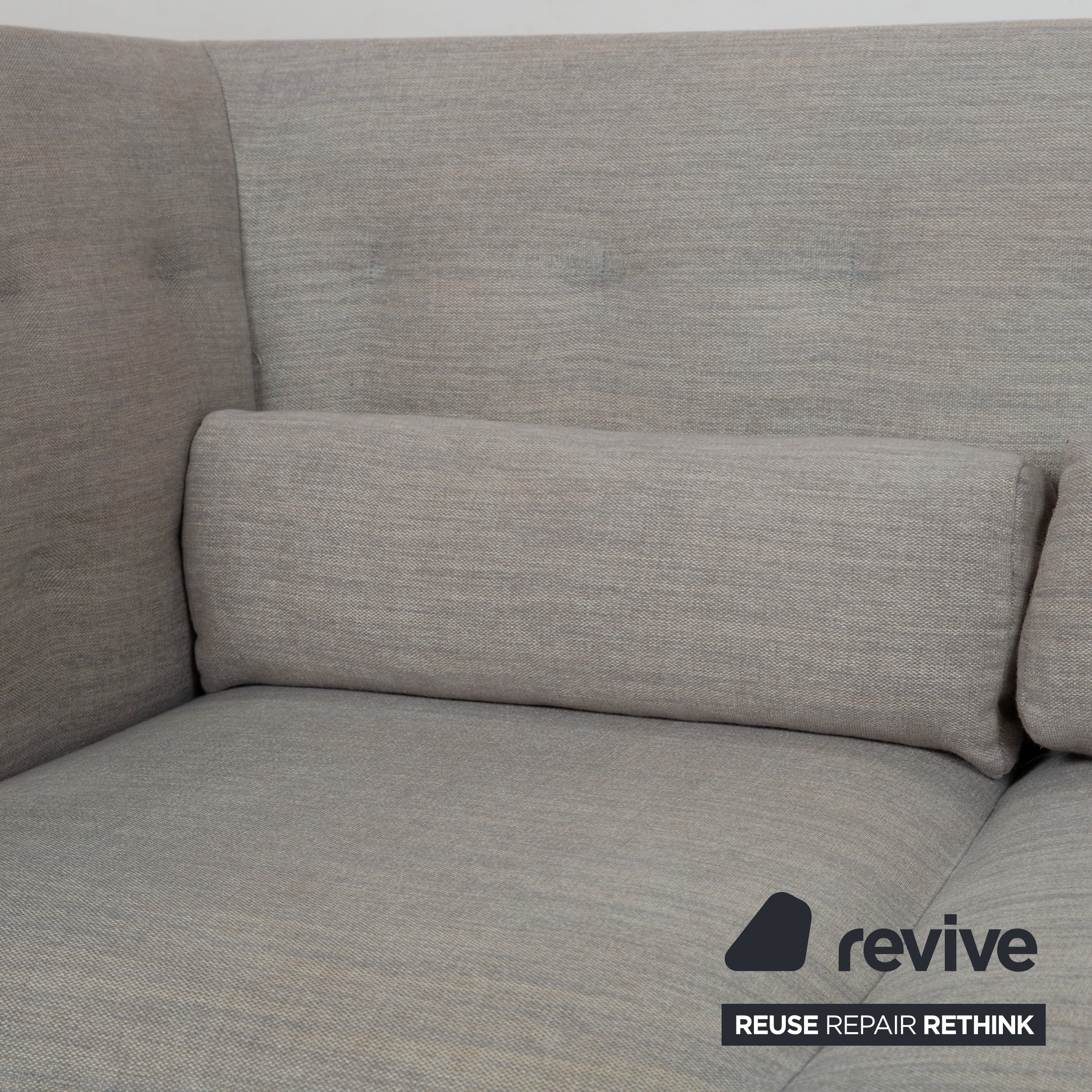 Ligne Roset MCD tyg 2x tresits soffa grå beige taupe soffa