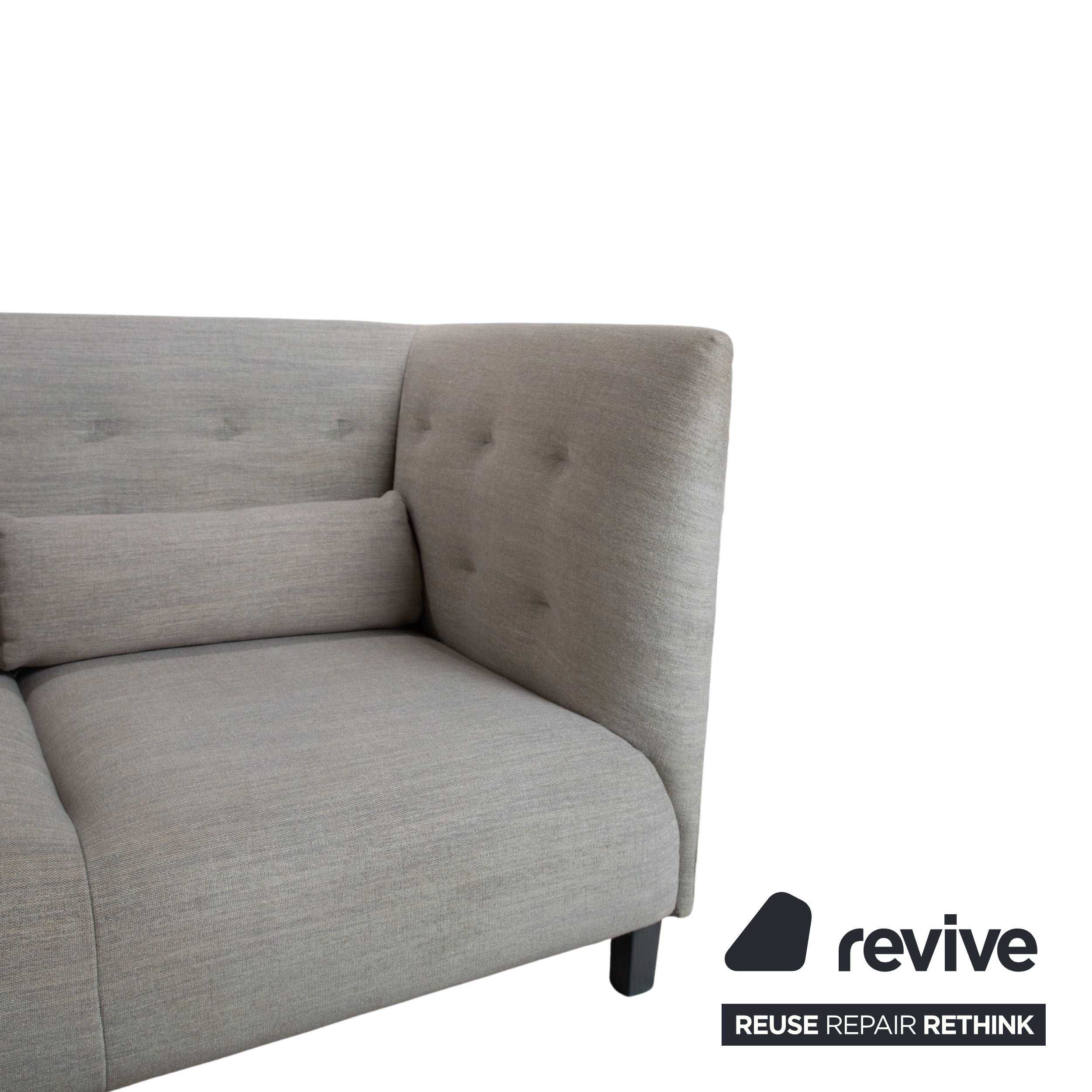 Ligne Roset MCD tyg 2x tresits soffa grå beige taupe soffa
