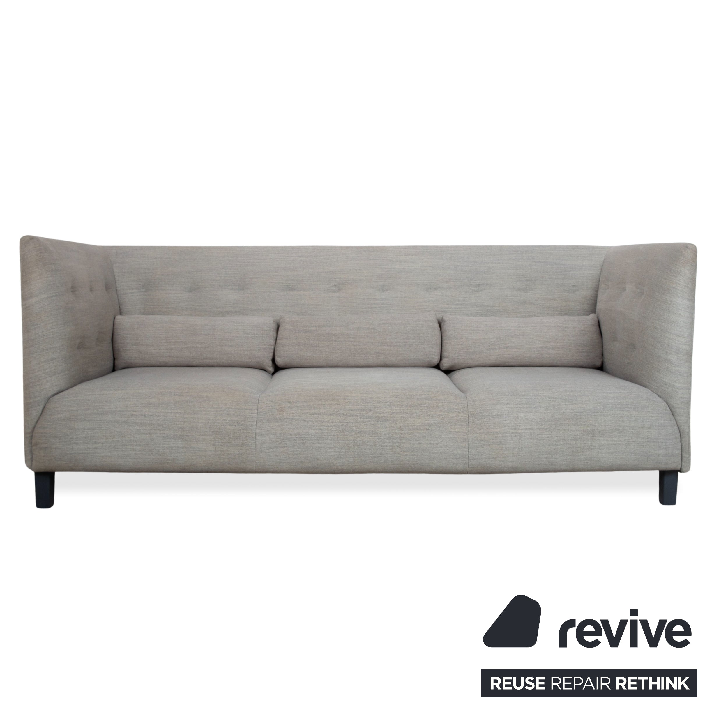 Ligne Roset MCD tyg 2x tresits soffa grå beige taupe soffa