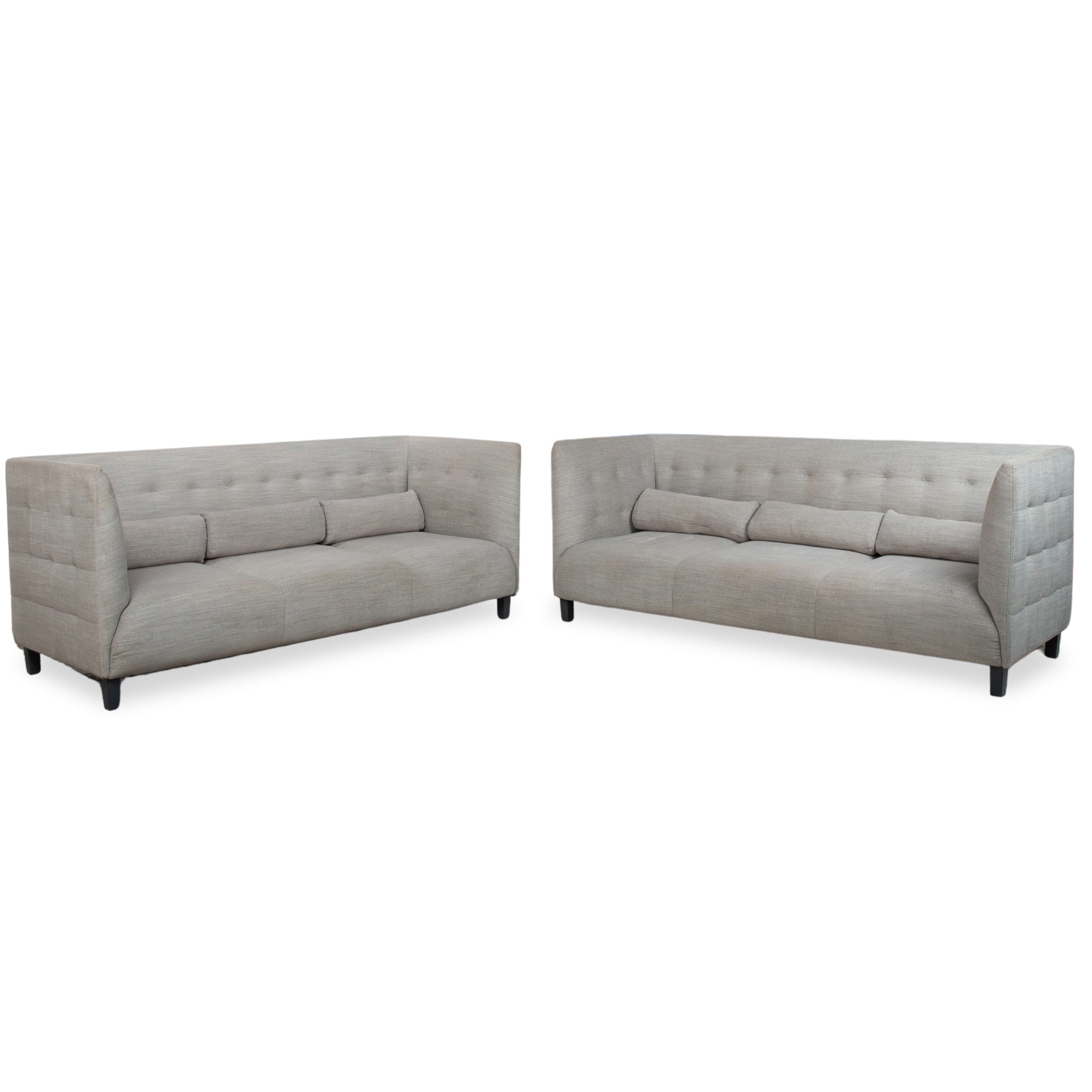 Ligne Roset MCD tyg 2x tresits soffa grå beige taupe soffa