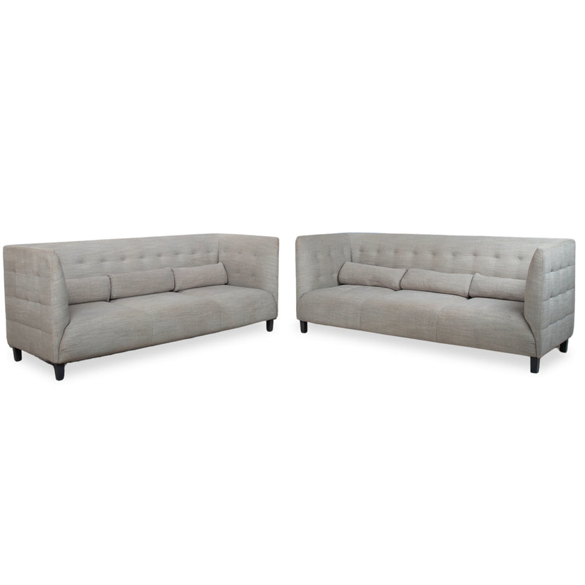 Ligne Roset MCD tyg 2x tresits soffa grå beige taupe soffa