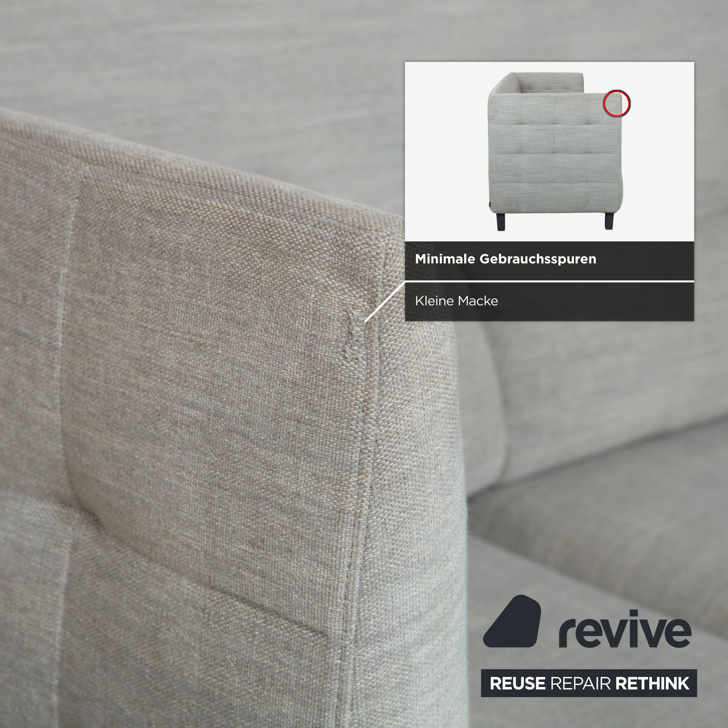 Ligne Roset MCD tyg 2x tresits soffa grå beige taupe soffa