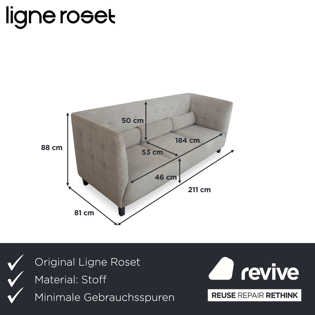 Ligne Roset MCD Stoff Dreisitzer Grau Beige Taupe Sofa Couch
