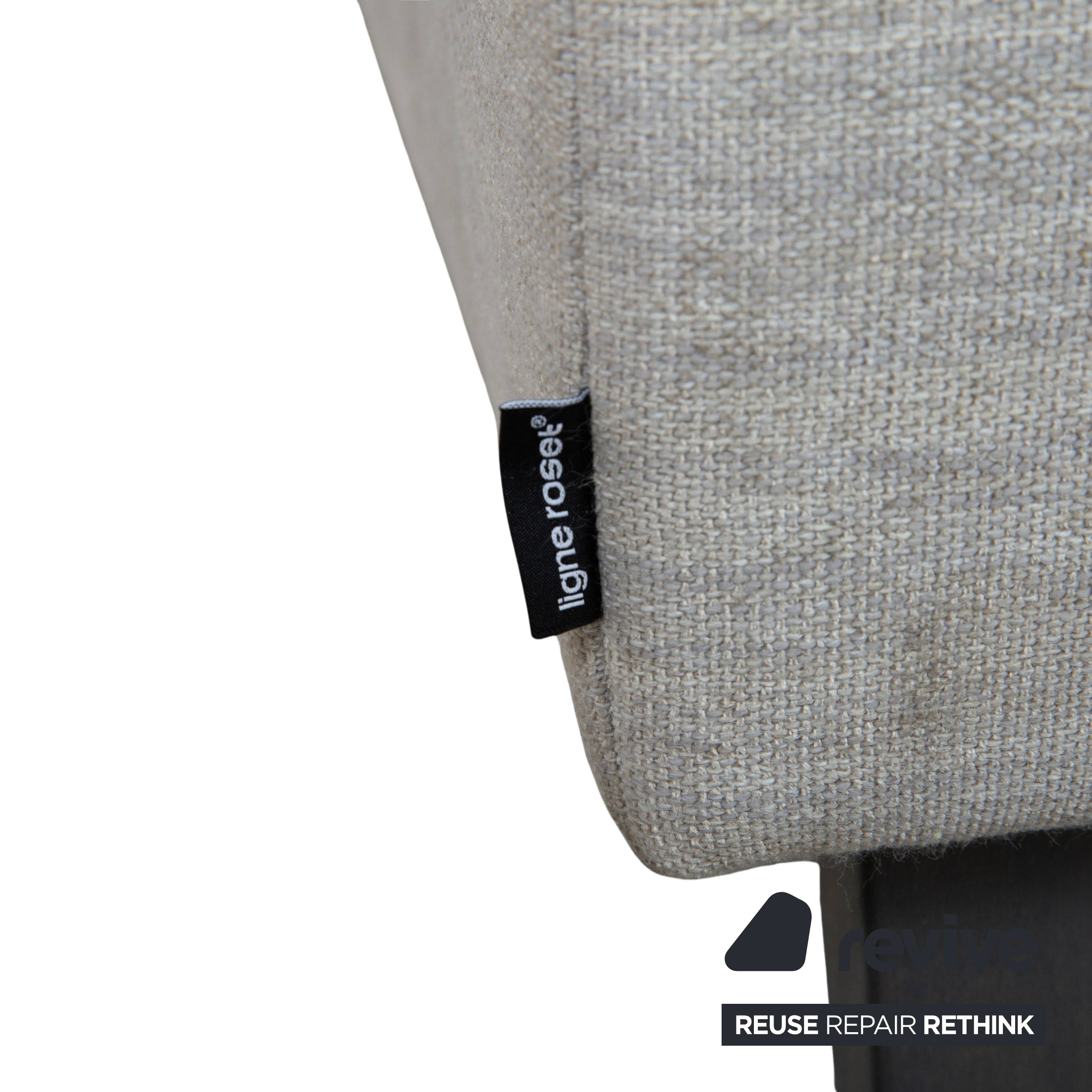 Ligne Roset MCD tyg tresitssoffa grå beige taupe soffa