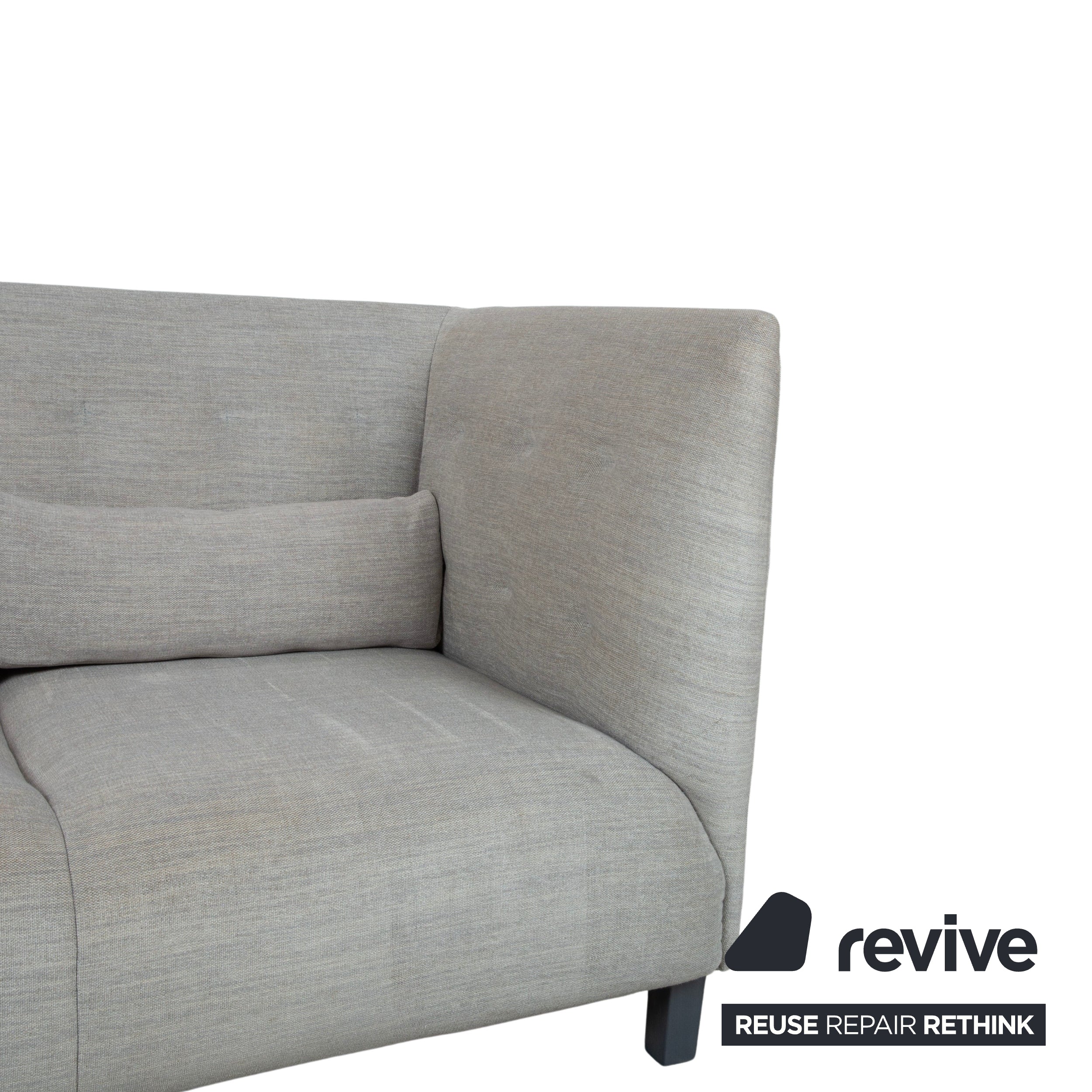Ligne Roset MCD tyg tresitssoffa grå beige taupe soffa