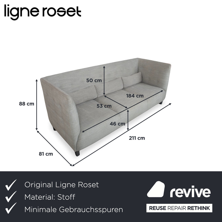 Ligne Roset MCD Stoff Dreisitzer Grau Beige Taupe Sofa Couch