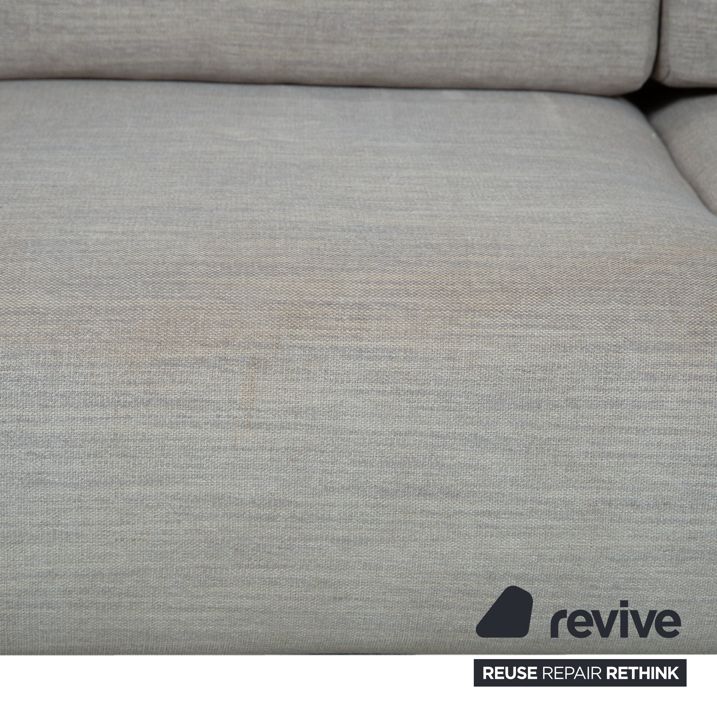 Ligne Roset MCD tyg tresitssoffa grå beige taupe soffa