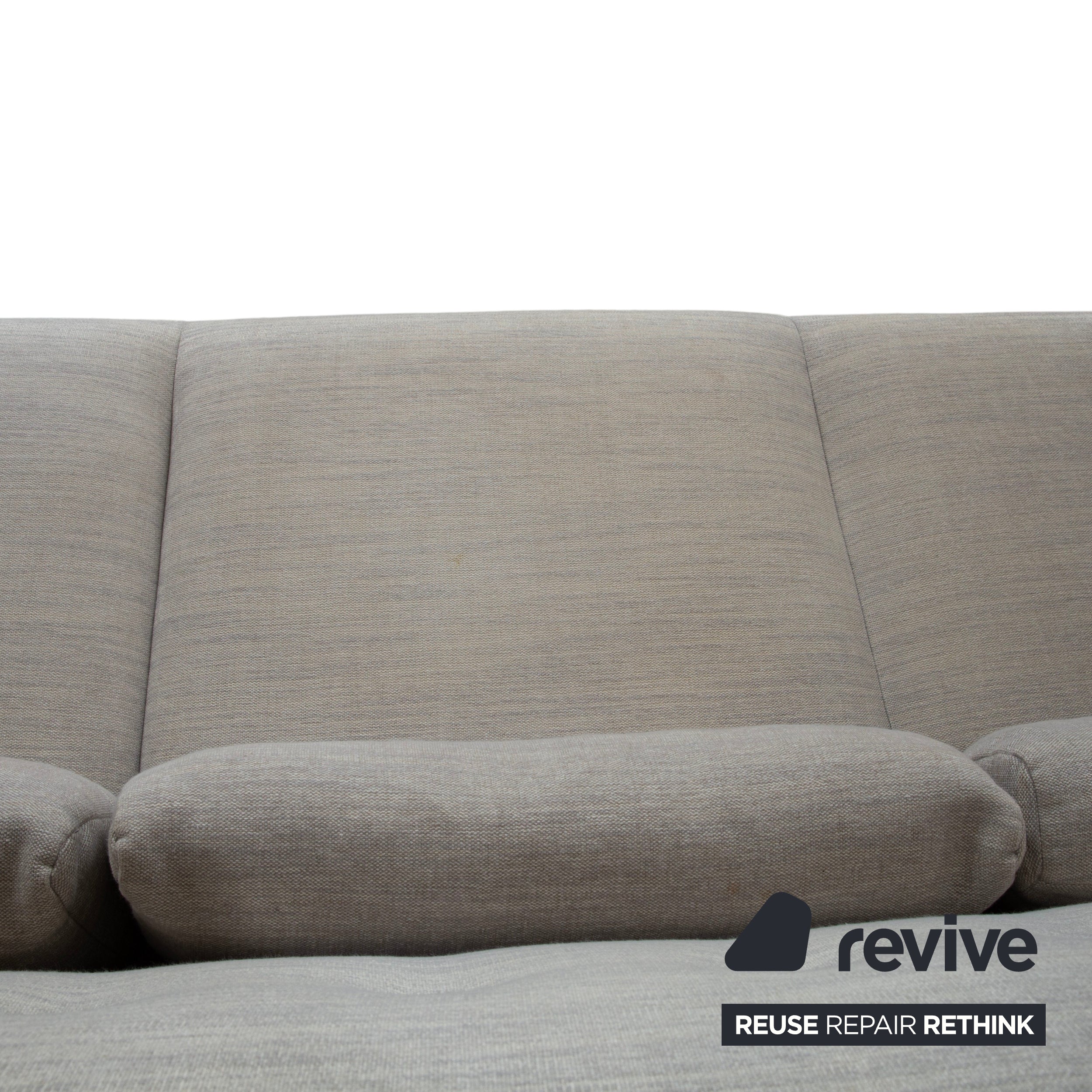 Ligne Roset MCD tyg tresitssoffa grå beige taupe soffa